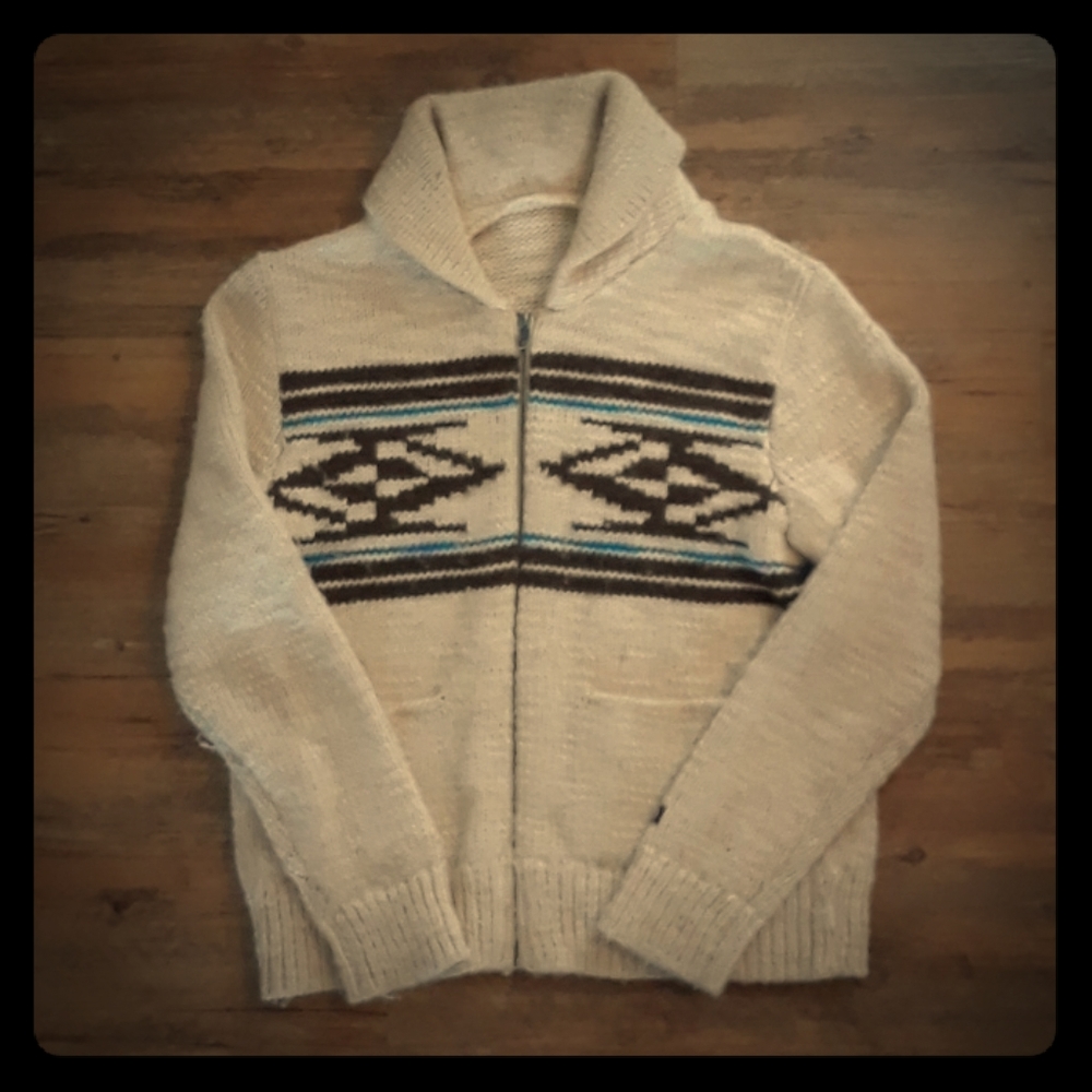North Face Navajo print cream cardigan